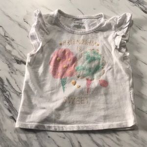 Girls white graphic tee